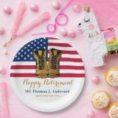 軍隊アメリカ国旗のブーツ退職パーティー ペーパープレート (パーティー)