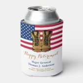 軍隊アメリカ国旗のブーツ退職パーティー 缶クーラー (缶正面)