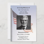 軍隊アメリカ国旗の葬儀の記念式典 招待状 (正面)