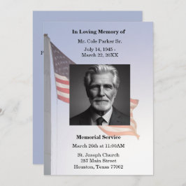 軍隊アメリカ国旗の葬儀の記念式典 招待状