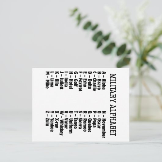 軍隊アルファベットふりがなコード、アルファブラボー… シーズンポストカード (スタンド正面)