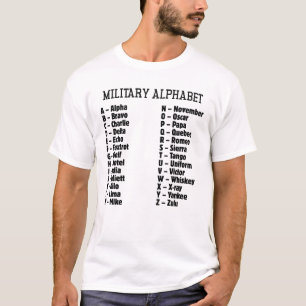 軍隊アルファベットふりがなコード、アルファブラボー… Tシャツ