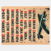 軍隊アルファベット フリースブランケット (正面(横))