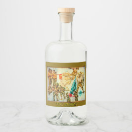 軍隊アートラベル リキュールボトルラベル