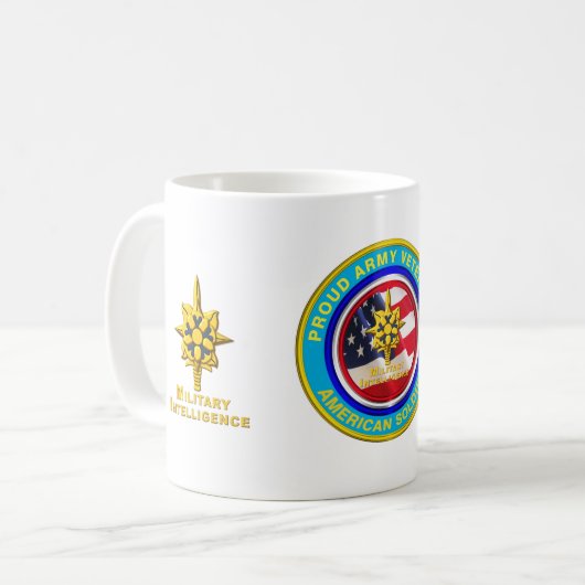 軍隊インテリジェンス退役軍人保存器 コーヒーマグカップ (正面左)