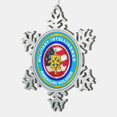 軍隊インテリジェンス退役軍人保存器 スノーフレークピューターオーナメント (右)