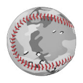 軍隊ウィンターグレーカモフラージパターン野球 野球ボール (正面左)