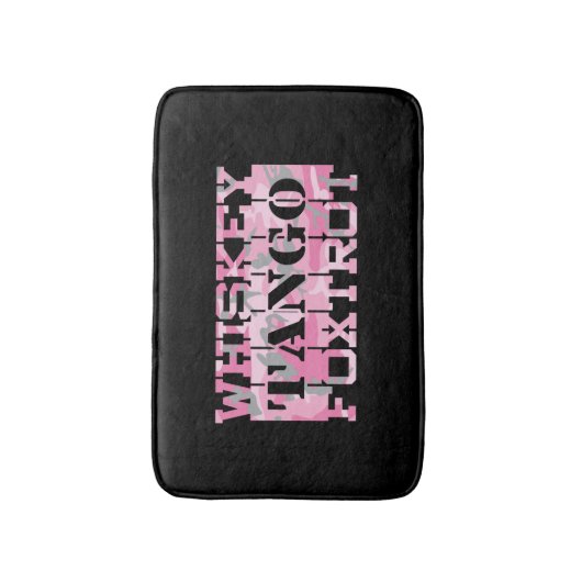 軍隊ウイスキータンゴフォクトロットピンク迷彩柄 バスマット (正面縦)