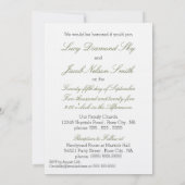 軍隊ウェディングエレガント招待白バラ 招待状 (裏面)