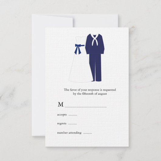 軍隊ウェディングRSVPカード 出欠カード (正面)