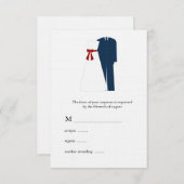 軍隊ウェディングRSVPカード 出欠カード (正面/裏面)