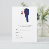 軍隊ウェディングRSVPカード 出欠カード (スタンド正面)