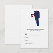 軍隊ウェディングRSVPカード 出欠カード (正面/裏面)