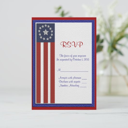 軍隊ウェディングRSVP応答カード 出欠カード (スタンド正面)