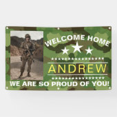 軍隊ウェルカムホームバナー – アーミーナショナルガード 横断幕 (横)