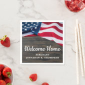 軍隊ウェルカムホームパーティーアメリカ国旗 スタンダードカクテルナプキン (インサイチュ)