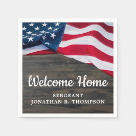 軍隊ウェルカムホームパーティーアメリカ国旗 スタンダードカクテルナプキン