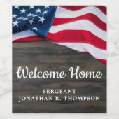 軍隊ウェルカムホームパーティーアメリカ国旗 ワインラベル (シングルラベル)