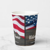 軍隊ウェルカムホームパーティーアメリカ国旗 紙コップ (左)