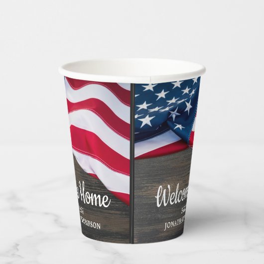 軍隊ウェルカムホームパーティーアメリカ国旗 紙コップ (右)