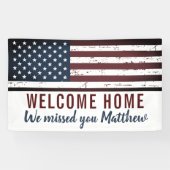 軍隊ウェルカムホームパーティー愛国米国国旗 横断幕 (横)