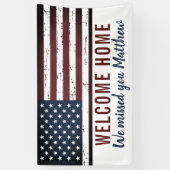 軍隊ウェルカムホームパーティー愛国米国国旗 横断幕 (縦)