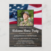 軍隊ウェルカムホームUSA愛国的アメリカ国旗 インビテーションポストカード (正面)