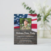 軍隊ウェルカムホームUSA愛国的アメリカ国旗 インビテーションポストカード (スタンド正面)