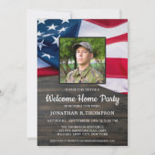 軍隊ウェルカムホームUSA愛国的アメリカ国旗 招待状 (正面)