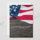 軍隊ウェルカムホームUSA愛国的アメリカ国旗 招待状 (裏面)