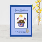 軍隊エアマン誕生日カード カード (黄色い花)