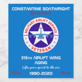 軍隊エアリフトサービス退役軍人カスタマイズ ワインラベル (シングルラベル)