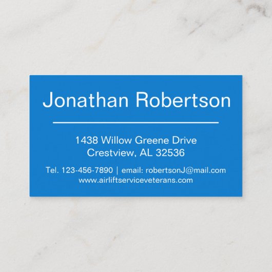 軍隊エアリフトサービス退役軍人カスタマイズ 名刺 (裏面)