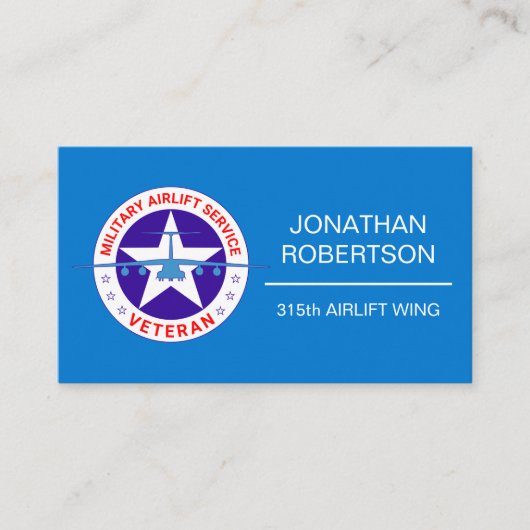 軍隊エアリフトサービス退役軍人カスタマイズ 名刺 (正面)