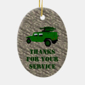 軍隊オフロードトラック牽引ミサイルランチャー セラミックオーナメント (裏面)