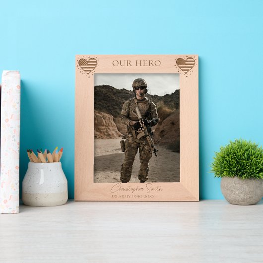 軍隊カスタム退職 – 陸軍、海軍、空軍 レーザー彫刻フレーム