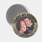 軍隊カスタムI Love My Soldier Photo Frame マグネット (正面/裏面)