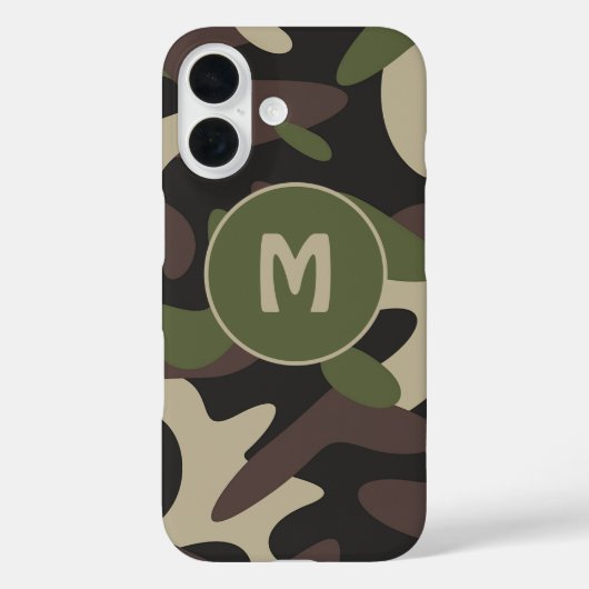 軍隊カモフラージカメオグリーンパターンモノグラム Case-Mate iPhoneケース (裏面)