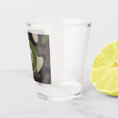 軍隊カモフラージグリーンブラウンパターンモノグラム ショットグラス (右)