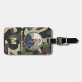 軍隊カモフラージグリーンブラウンフォトモノグラム ラゲッジタグ (正面横)