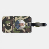 軍隊カモフラージグリーンブラウンフォトモノグラム ラゲッジタグ (裏面横)
