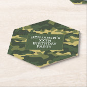 軍隊カモフラージバースデーパーティーテーマカスタム ラウンドペーパーコースター (アングル)