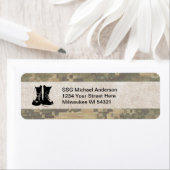 軍隊カモフラージュと軍用ブーツカスタム ラベル (インサイチュ)