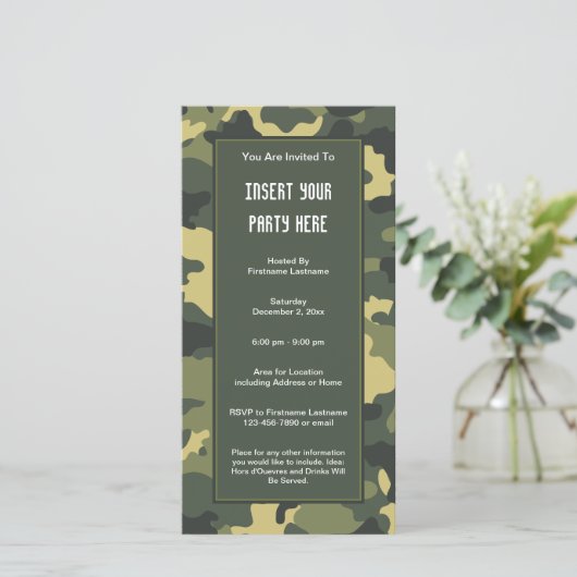 軍隊カモフラージュパーティの招待状 (スタンド正面)