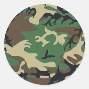軍隊カモフラージュ ラウンドシール