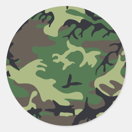 軍隊カモフラージュ ラウンドシール (正面)