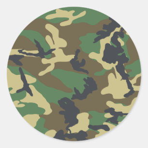 軍隊カモフラージュ ラウンドシール
