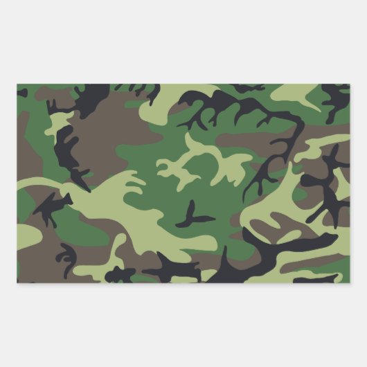 軍隊カモフラージュ 長方形シール (正面)