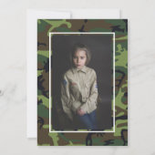 軍隊カモフラージュUSA国旗の写真誕生日 招待状 (裏面)