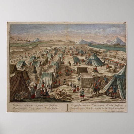 軍隊キャンプ， c.1780 ポスター (正面)